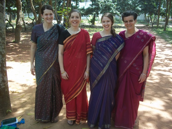Dressed in our finest sari